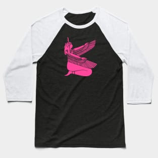 Hot Pink Color Egyptian Goddess Maat Baseball T-Shirt